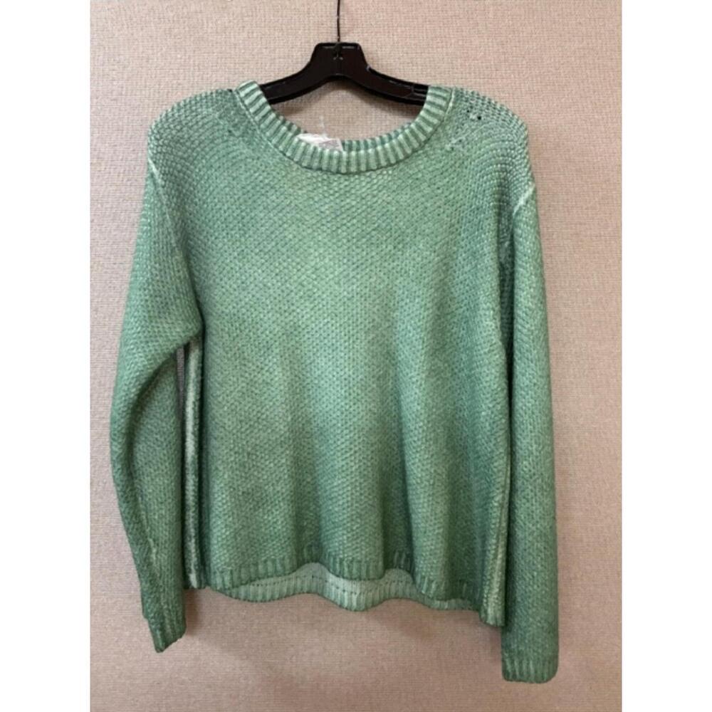 NEW PLOUMANAC'H women's patty soffio art cashmere crumble sweater in leaf